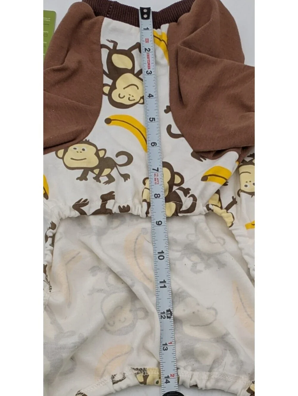 Fitwarm Dog Pajamas Size L Monkey Banana Print Pet One Piece Brown NWT